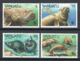 Vanuatu 1988 Mi 782/85 MNH - WWF: Dugongul (Vaca de Mare), Nestampilat