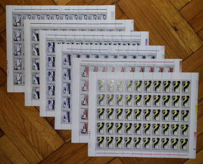 RO 2004 &amp;quot;Trenuri moderne &amp;quot;,LP 1631 ,serie in coli de 50,MNH, pret lista 1000 lei foto