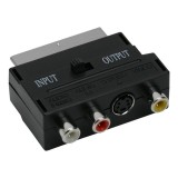 Adaptor video, mufa scart 21 poli, 3 prize rca, priza svhs, comutator, home MultiMark GlobalProd