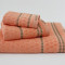 Set de 3 prosoape baie Valentini Bianco Jackard Salmon