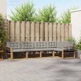 vidaXL Set de canapele de exterior cu pernă 5 pcs Alb și gri deschis 3388689