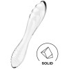 Dildo Dublu Dazzling Crystal 1, Sticla Borosilicata, Transparent, 17.8 cm