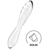 Dildo Dublu Dazzling Crystal 1, Sticla Borosilicata, Transparent, 17.8 cm