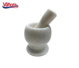 Mojar cu Pistil Marmura Vanora, Alb, 9.5 cm - Ideal Condimente, Ierburi Aromatice