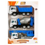 Set 3 vehicule de constructie, Maxx Wheels, Albastru