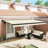 vidaXL Cortina Retractabilă Crem 500 &times;300 cm Stofă și Metal 3331201