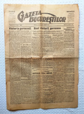 Ziar vechi Gazeta Bucurestilor, publicatie de ocupatie - nr 468 - 3 aprilie 1918 foto