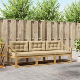 vidaXL Set de canapele de exterior cu pernă 3 pcs Alb și Bej Poliester 3386007