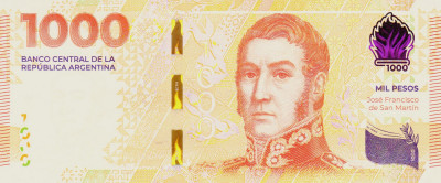 Bancnota Argentina 1.000 Pesos 2023 - PNew UNC foto