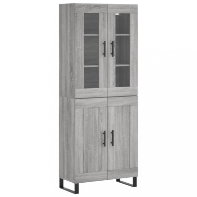 Dulap inalt, gri sonoma, 69,5x34x180 cm, lemn compozit foto