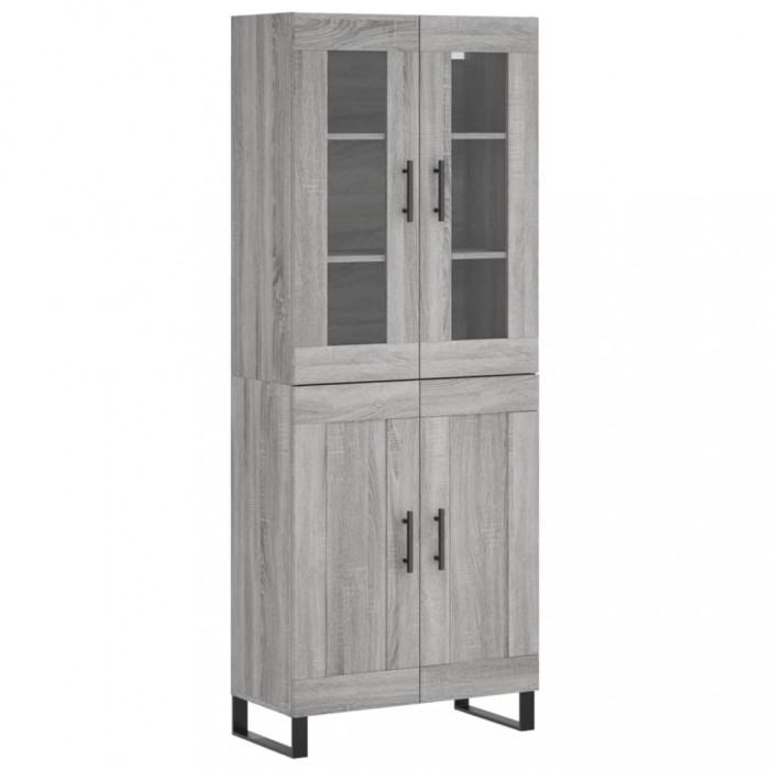 Dulap inalt, gri sonoma, 69,5x34x180 cm, lemn compozit