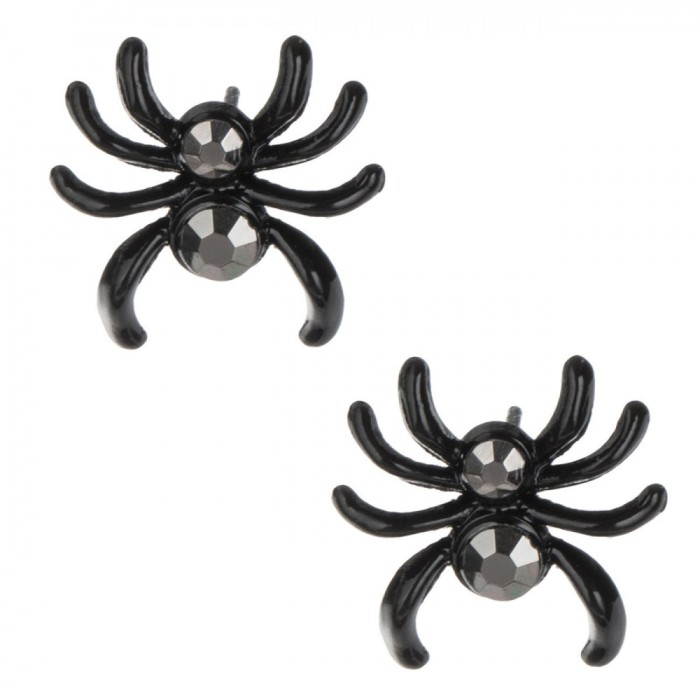 Cercei Halloween, Model Paianjeni, Negru, Cu Strass
