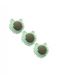 Set 3 jucarii verzi pentru pisicute, minge rotativa 360 din iarba Catnip, 5.5 cm