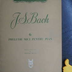 6 preludii mici pentru pian J S Bach
