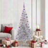 VidaXL Brad de Crăciun cu 300 LED cu suport Argintiu 180 cm PET 3396680
