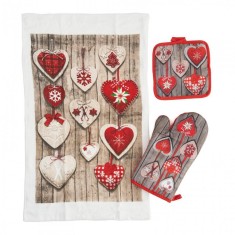SET BUCATARIE 3 PIESE CRACIUN GRI foto