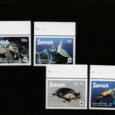 Samoa 2016-Fauna,WWF,Testoase,Serie 4 valori,cu margine,MNH,Mi.1348-1351