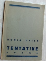 HORIA GHIEA - TENTATIVE (POEME, editia princeps, 1934 / tiraj 150 ex.) [AVANGARDA]