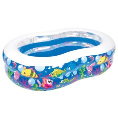 Piscina pentru copii cu model de pe?te - 175 cm x 109 cm x 46 cm foto
