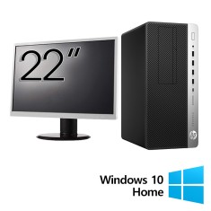Pachet Calculator Refurbished HP ProDesk 600 G4 Tower, Intel Core i3-8100 3.60GHz, 8GB DDR4, 256GB SSD + Monitor 22 Inch + Windows 10 Home NewTechnolo foto