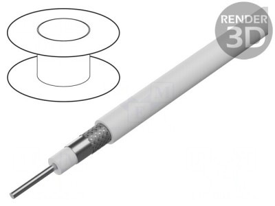 Cablu Coaxial CCS PVC Alb 25m 4.8mm foto