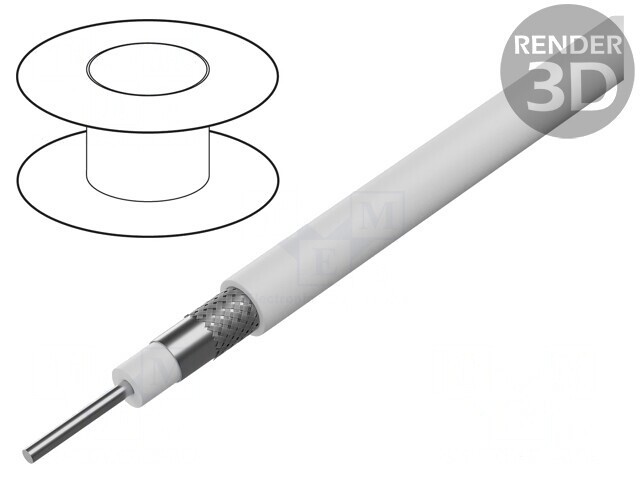 Cablu Coaxial CCS PVC Alb 25m 4.8mm