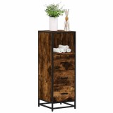 vidaXL Dulap de baie, stejar afumat, 35x37,5x100 cm, lemn prelucrat