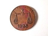 Rar! Jeton Half Anna Compania Britanica a Indiilor de Est 1835