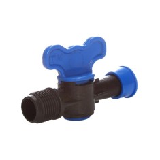 Robinet din plastic pentru teava picurare cu filet si inel prin presare, Nr-7525, 17 mm x 1/2&quot; FE