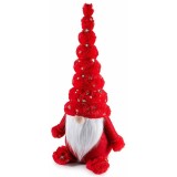 Figurina Craciun Gnom textil alb rosu cm 17x14x40 H