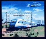 ✅ RO 2004 LP 1632 &quot;Trenuri moderne &quot; ,colita 337 , MNH