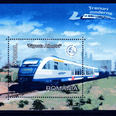 RO 2004 LP 1632 "Trenuri moderne " ,colita 337 , MNH