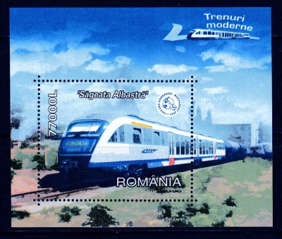 ✅ RO 2004 LP 1632 &amp;quot;Trenuri moderne &amp;quot; ,colita 337 , MNH foto