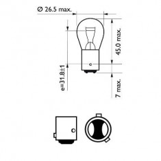 Set 2 Becuri Stop Frana P21/4W 12V (Blister) Philips 95342 12594B2