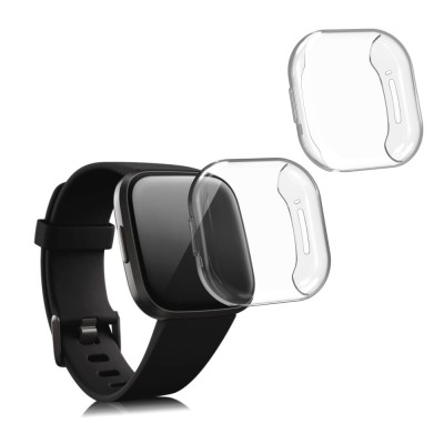 Set 2 Huse pentru Fitbit Versa 3 / Sense, Silicon, Transparent, 53390.01 foto