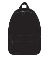 Ghiozdan scolar, material impermeabil, 1 compartiment cu fermoar, negru