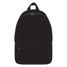 Ghiozdan scolar, material impermeabil, 1 compartiment cu fermoar, negru