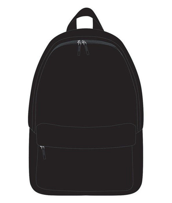 Ghiozdan scolar, material impermeabil, 1 compartiment cu fermoar, negru