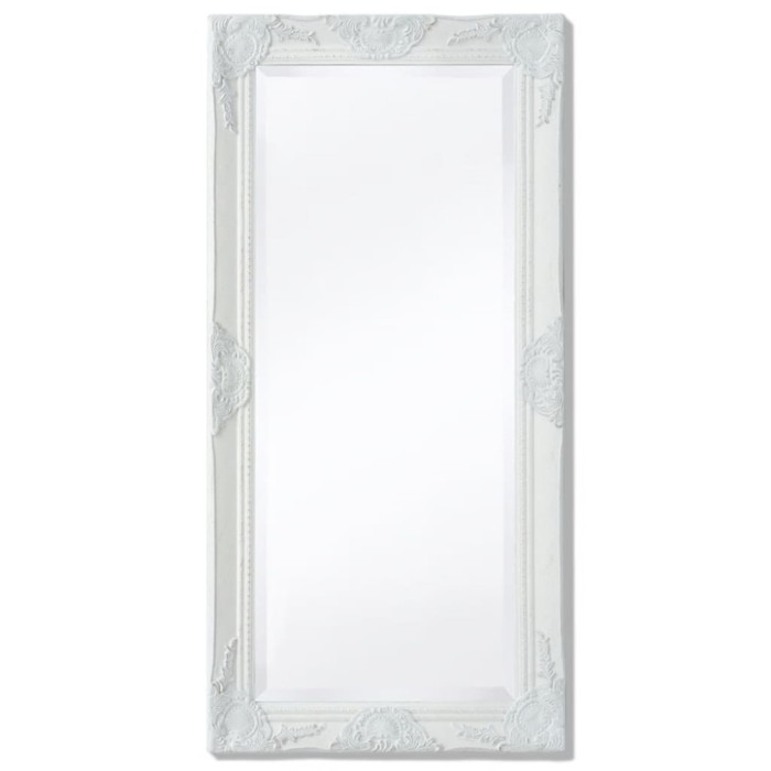 Gossi oglinda verticala in stil baroc, 100 x 50 cm, alb