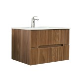 Mască de baie Trent 80 cu chiuvetă ceramică, 2 sertare, stejar apus de soare