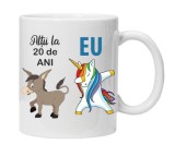 Cana alba personalizata &quot;Altii la 20 ani&quot;, INOVATIX&reg;. 330ml
