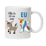 Cana alba personalizata &quot;Altii la 20 ani&quot;, INOVATIX&reg;. 330ml
