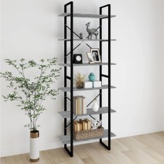 Gossi dulap inalt, gri sonoma, 80x30x210 cm, lemn compozit