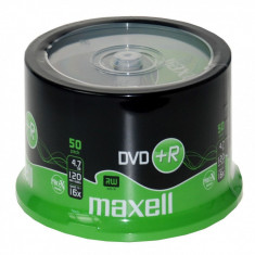 DVD+R 4.7 GB, viteza scriere 16X, 120 min, cake box, set 50 bucati, Maxell foto