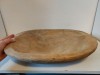 * Covata lemn veche sculptata manual, 40cm lungime x 30cm diametru x 7cm inatime