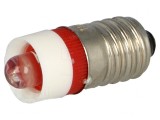 Lampă LED E10 Roșie 12V