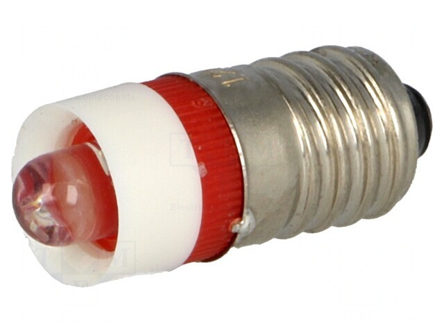 Lampă LED E10 Roșie 12V