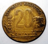 2.291 ARGENTINA 20 CENTAVOS 1949, America Centrala si de Sud, Bronz-Aluminiu