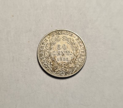 Franta 50 Centimes 1888 Piesa frumoasa de Colectie foto