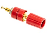 Soclu Banană 4mm Roșu Aurit Pe Panou 15A 2,5kV